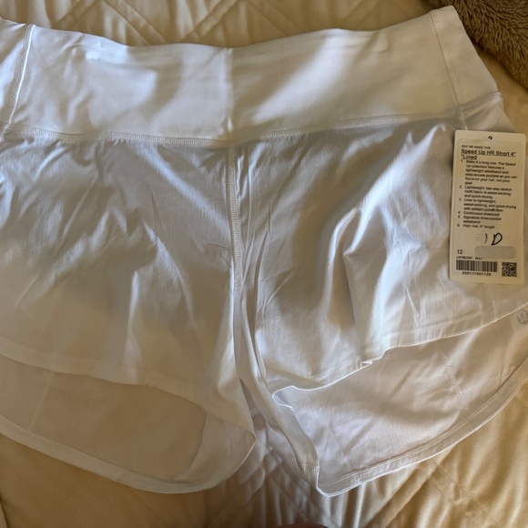 Lululemon Speed up shorts 4”. White. NWT. - Picture 1 of 3